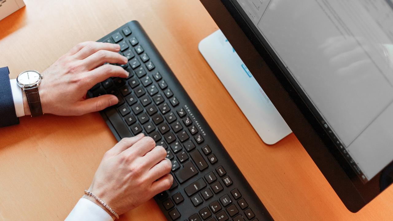 Guy Typing